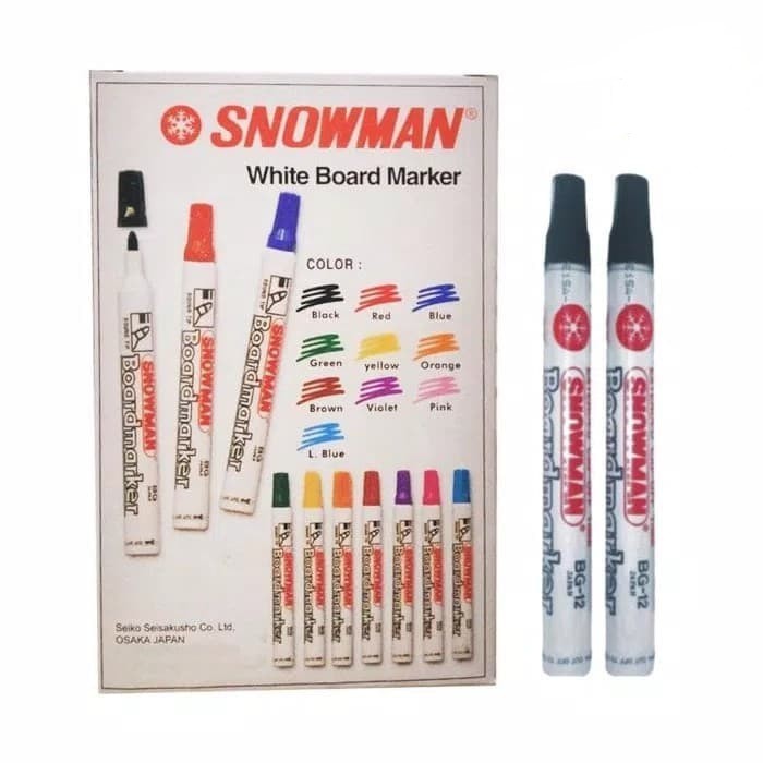 

Spidol Snowman White Board Hitam - Isi 12