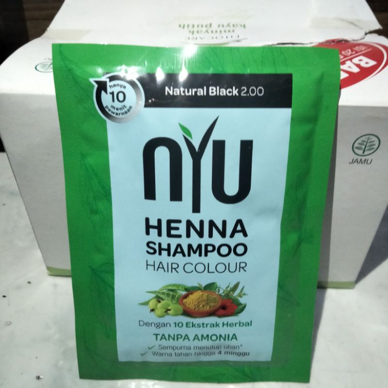 Nyu Shampoo hena hair colour/nyu shampoo sachet