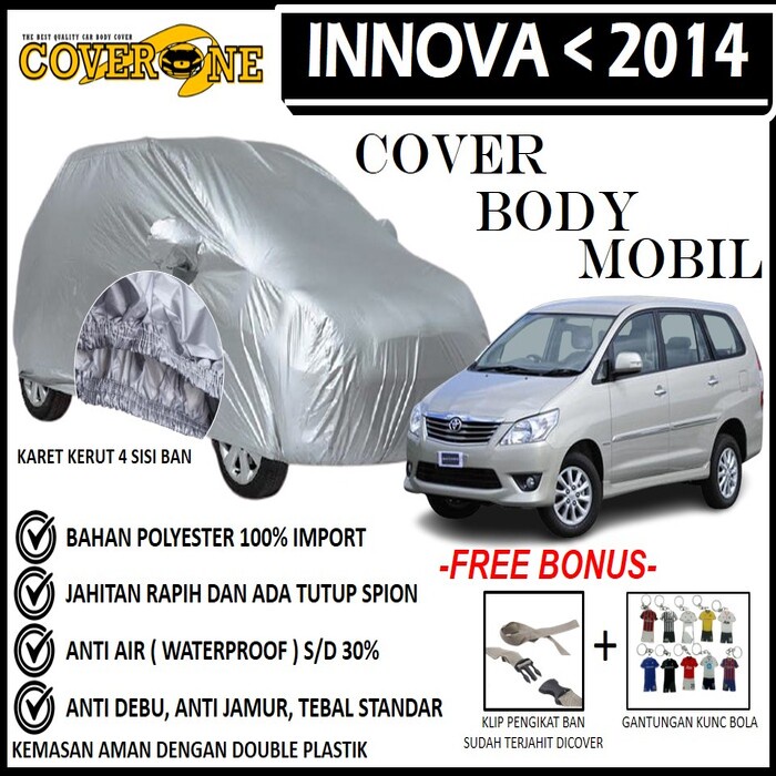 Selimut Sarung Body Cover Mobil Innova / Mantel Penutup Mobil Innova / Cover Mobil Outdoor Indoor / Selimut Mobil / Sarung Mobil / Cover Mobil Waterproof Anti Air Free Pengikat Ban