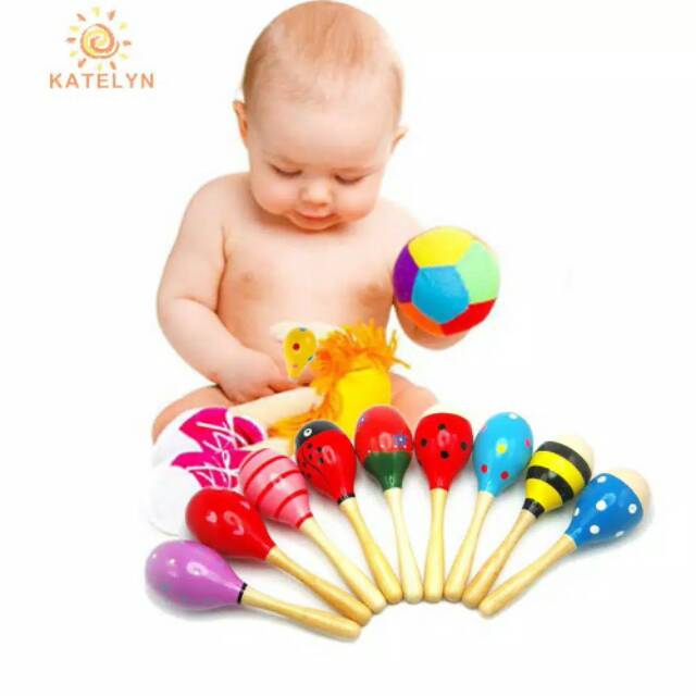 READY JKT KERINCING BAYI MARAKAS KAYU RATTLE WOOD BABY MUSIC