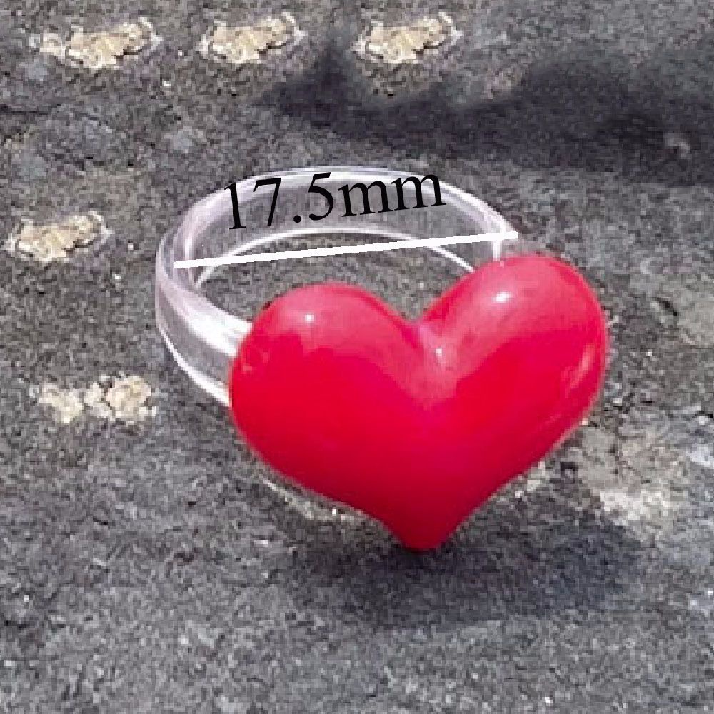 Needway  Gifts Resin Rings Korean Fashion Jewelry Finger Ring Big Love Heart Women Girls Resin Acrylic Exaggerated Cute Lovely Sweet Thumb Ring