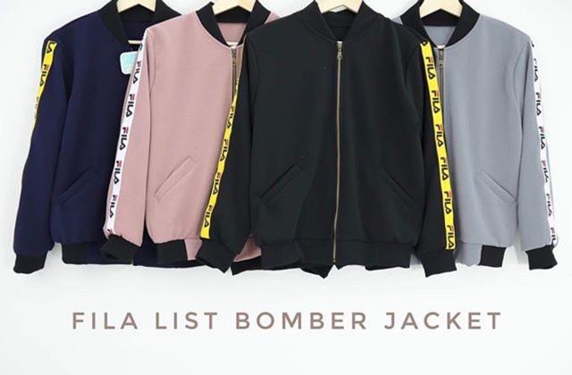 Outerwear Jaket Bomber Unisex Cewek Cowok | Fila List Bomber Jacket