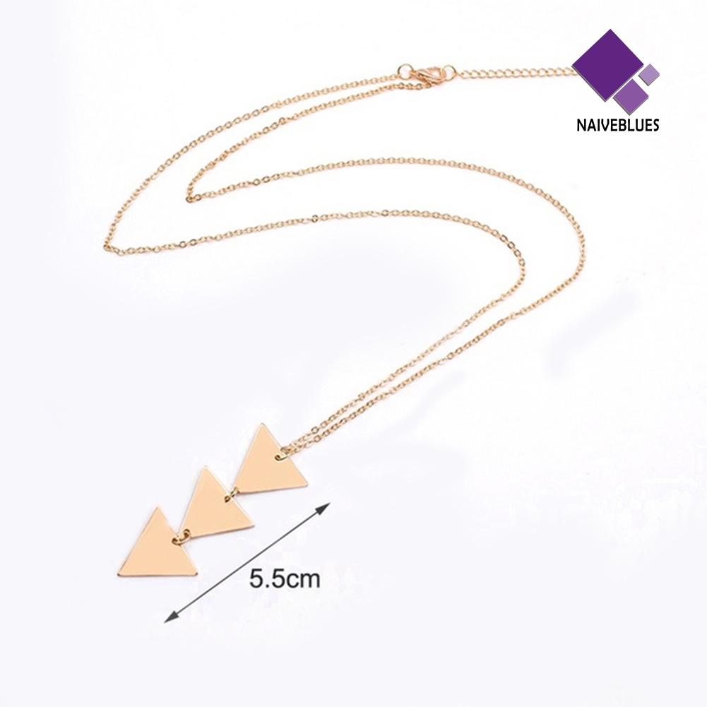 Kalung Panjang Dengan Liontin Bentuk Segitiga Geometris Untuk Wanita