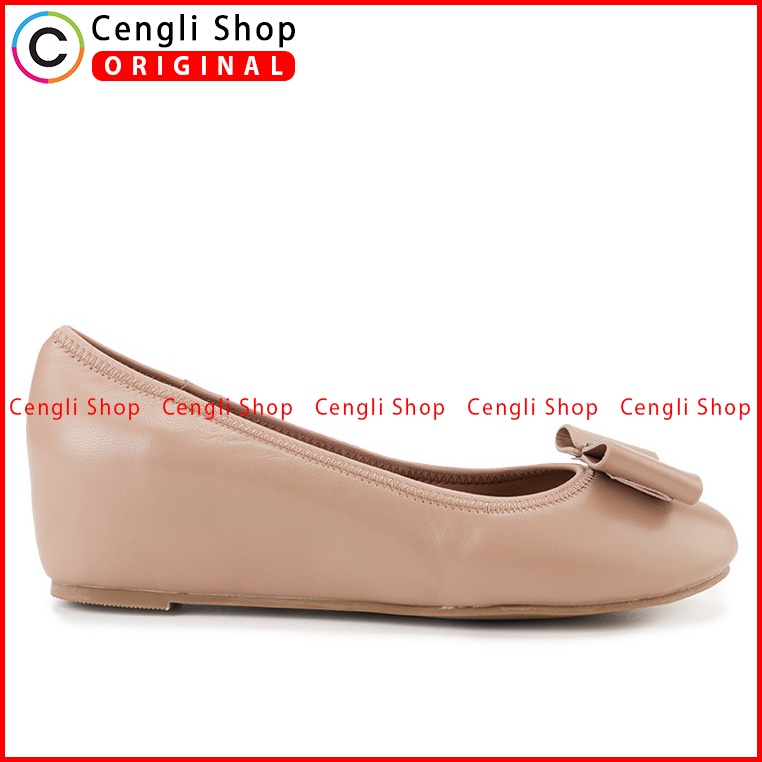 SEPATU WEDGES KULIT OBERMAIN WANITA ORIGINAL ASLI TERBARU COKLAT OW03