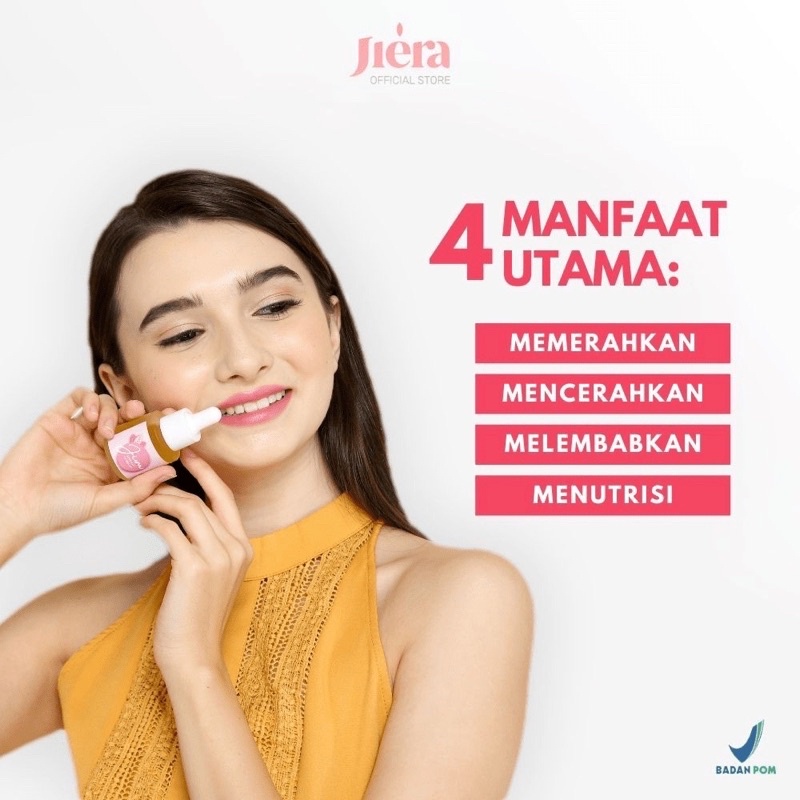 JIERA Natural Lip Serum BPOM 10ml / 20ml ORIGINAL 100% - Pencerah Bibir Hitam, Serum Bibir, Pelembab Bibir