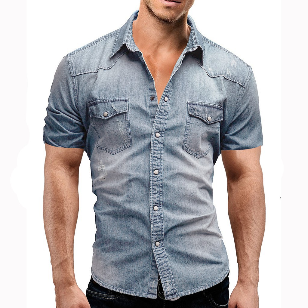 denim shirt short sleeve