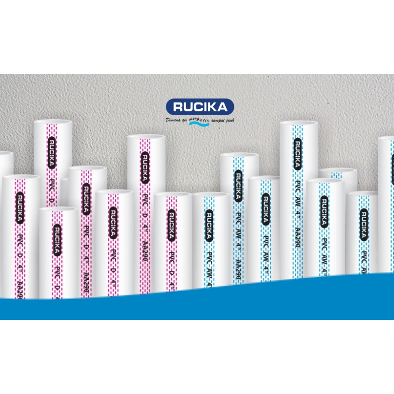 Pipa Pvc 1/2" Wavin AW Paralon Pralon 1/2 Inch Rucika Putih Standard Panjang 4 Meter