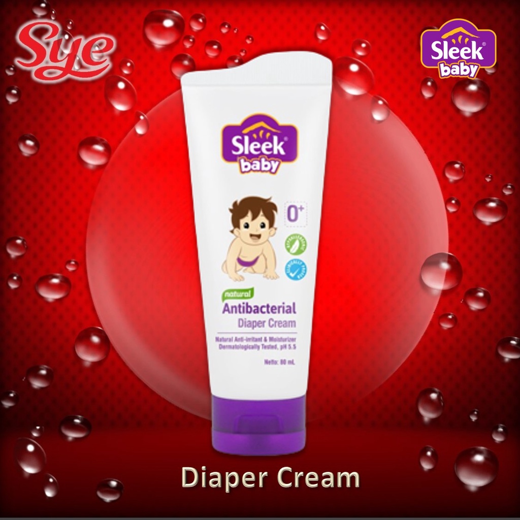 BPOM SLEEK BABY ANTIBACTERIAL DIAPER CREAM ISI 80ML / KRIM POPOK / KRIM RUAM / SYE