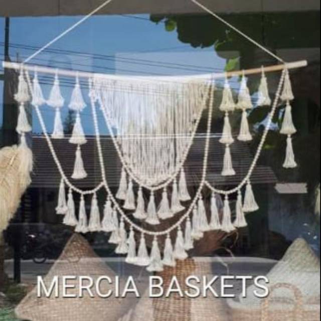 Macrame rotan tassel size 100cm dekorasi hiasan pajangan perlengkapan rumah tangga