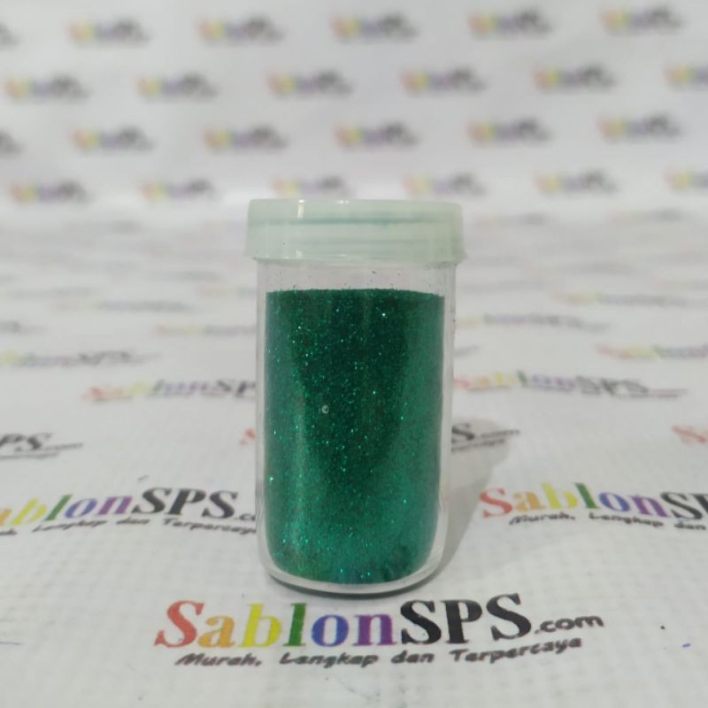 BUBUK GLITER HIJAU TOSCA GLITTER POWDER 10gr CUP BESAR