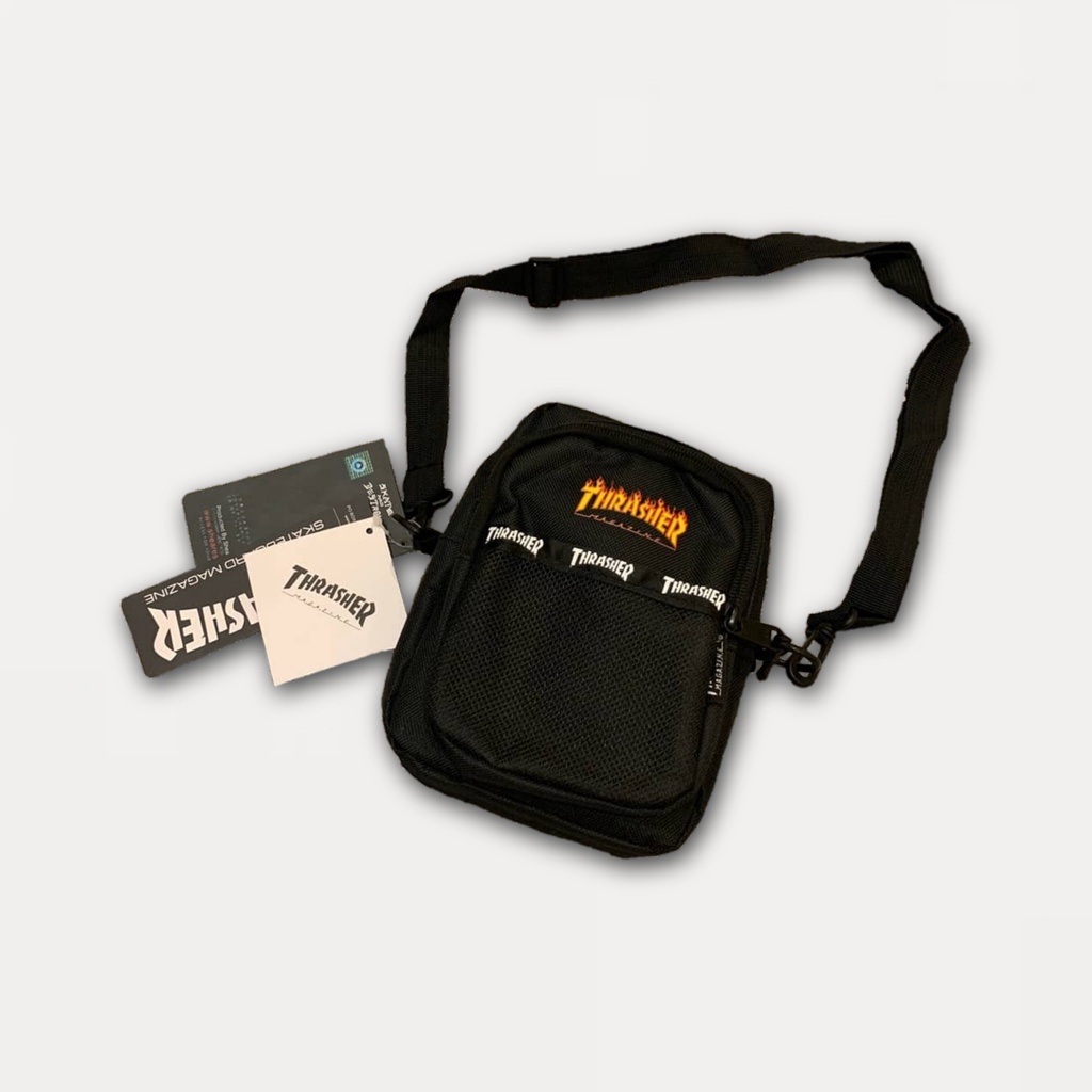 (BISA COD) TAS SELEMPANG PRIA - SLING BAG THRASHER MINI BLACK / CAMO