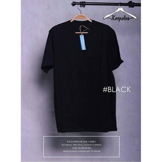  Kaos  Polos  Hitam  Soft Cotton Combed  30s  Slimfit Standar 