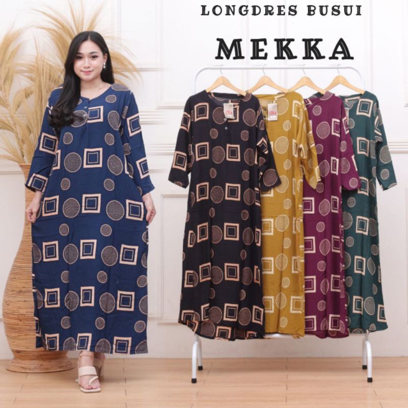 LONGDRESS CABUTAN CINCIN LENGAN PANJANG DASTER PANJANG KANCING DEPAN BUSUI DASTER ADEM MURAH GRIYA BATIK-LD MEKKA