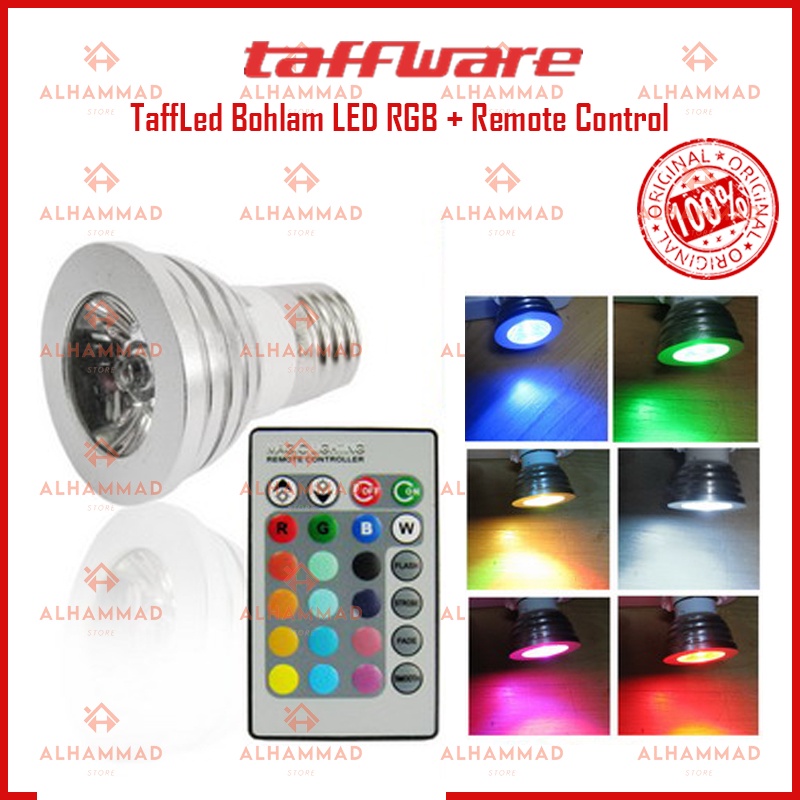 [ORIGINAL 100%] TaffLed Bohlam LED RGB + Remote Control