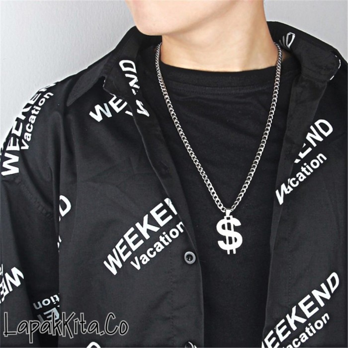 Kalung Titanium Pria Wanita Korea Warna Silver Anti Karat