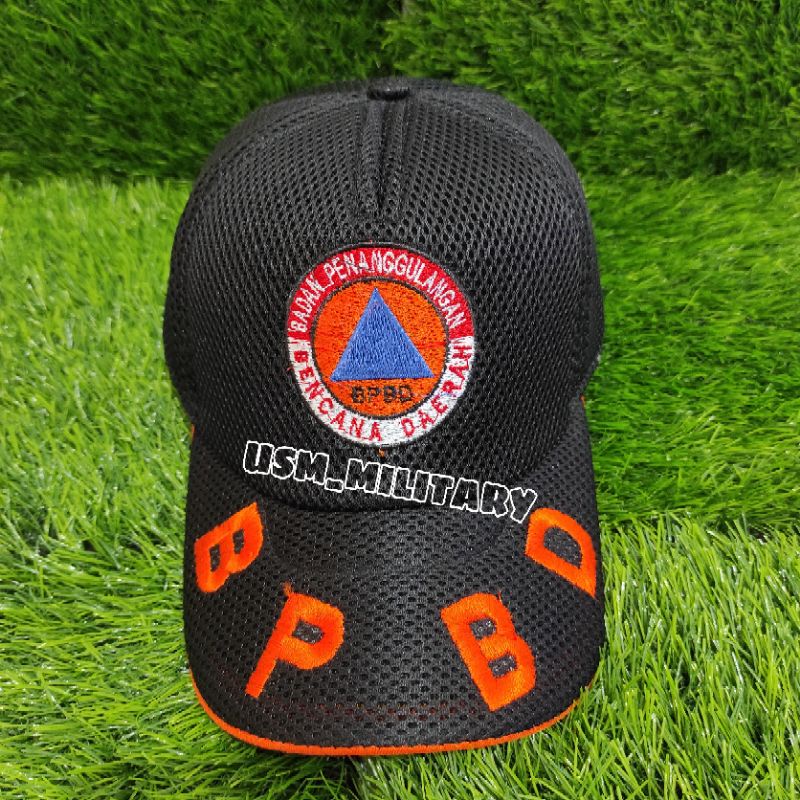 Topi jaring tulisan dan logo BPBD / topi jaring bpbd