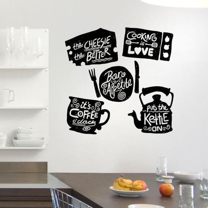 Wall Stiker Quote Kitchen Dapur Cafe Ruang Makan Sticker Dinding Kaca