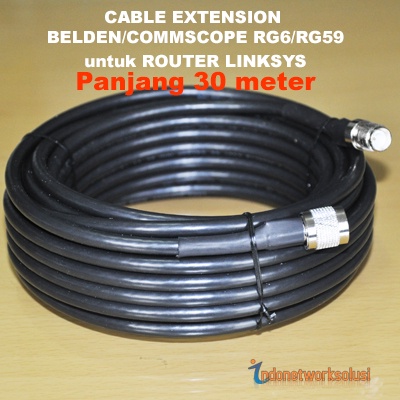 LINKSYS ROUTER CABLE EXTENSION KABEL EKSTENSION COMMSCOPE (30M)