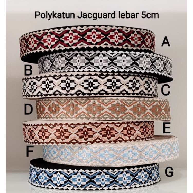 Webbing Etnik 5 cm motif ketebalan 1.7 mm (harga per meter)