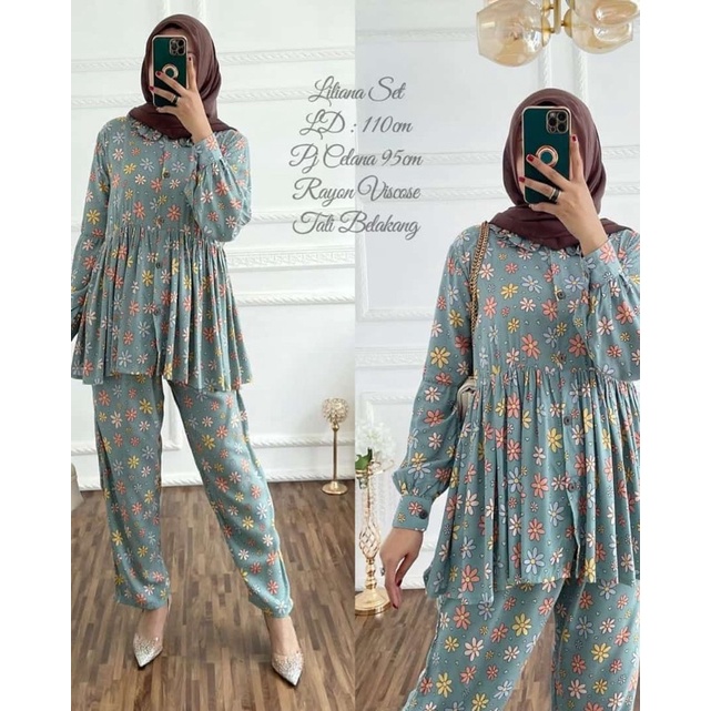 SETELAN RAYON BUSUI LD100-110 TERLARIS BELLE ONE SET / MARELA SET RAYON  / ZIONA ONE SET PREMIUM