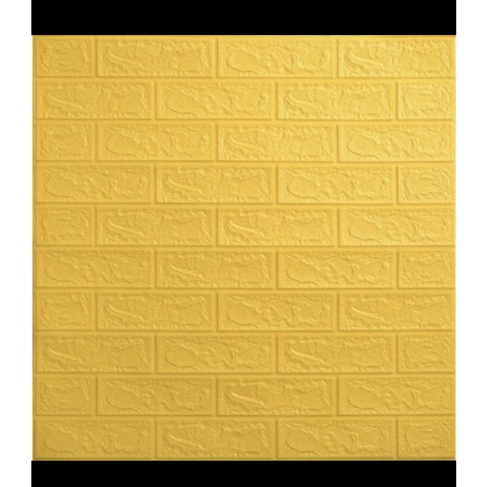 [COD] Wallpaper Bata sticker 3D Foam 3mm Warna Warni / Wallpaper sticker brick 3D Foam rekat anti air-Kuning
