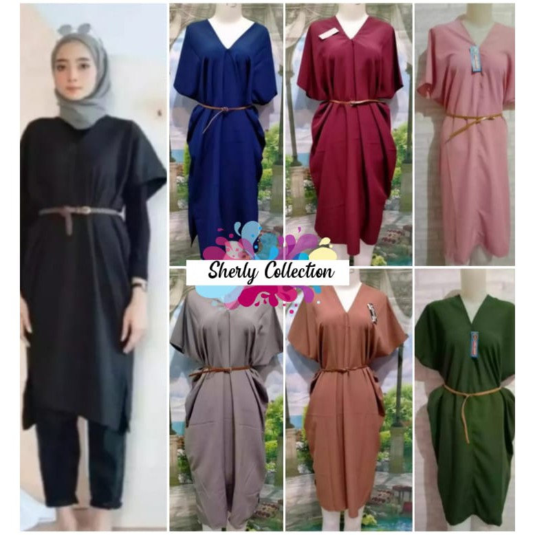 Tunik Kaftan Terbaru/Tunik Kaftan Polos/Ootd Wanita Kekinian 2021