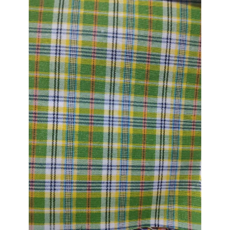 bahan kain kotak seragam hijau YARD gulungan