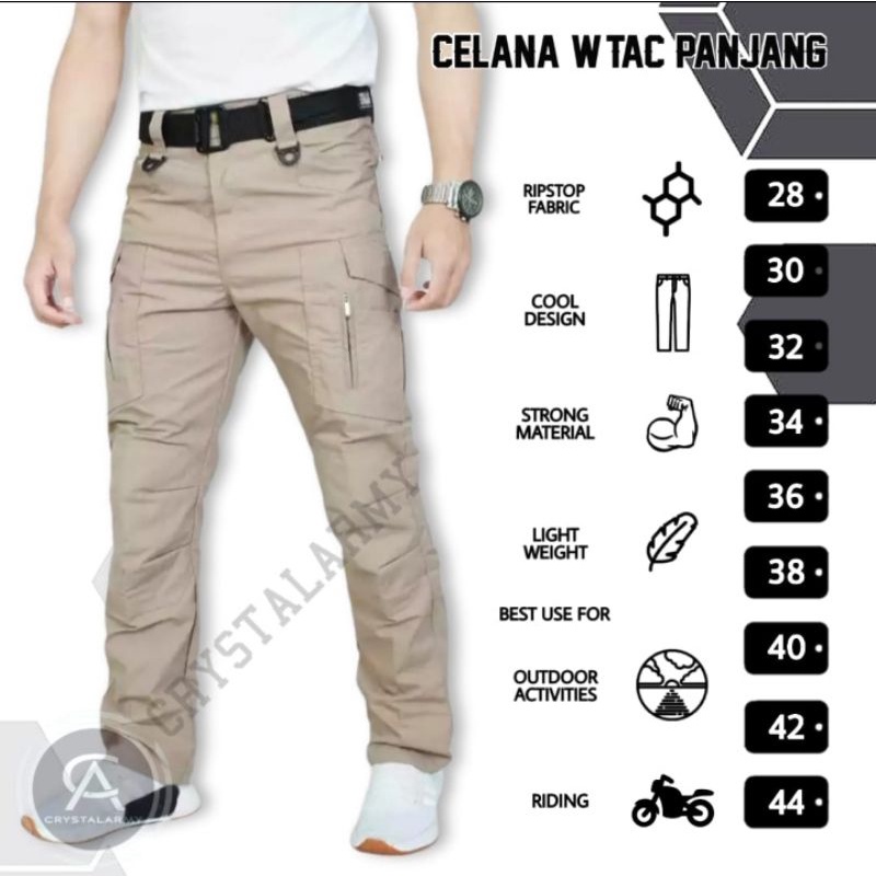 Celana Tactical WTAC panjang / Celana outdoor / celana cargo hits