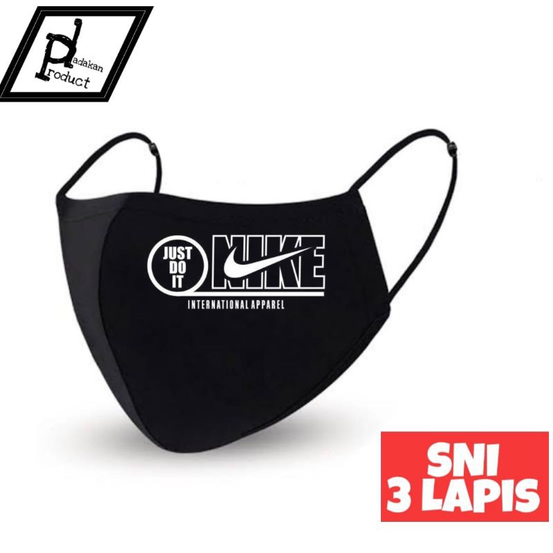 Masker Nike Internasional / Masker kain 3 Lapis Nike / Masker Kain 3 Ply / Masker Earlop / Masker