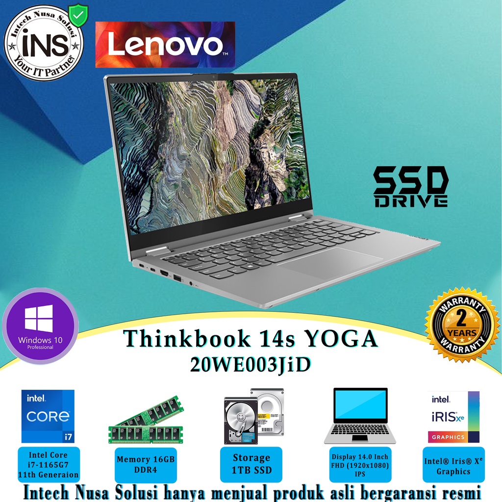 Lenovo ThinkBook YOGA 14S 3JID i7-1165G7 16GB 1TB SSD VGA WIN10HSL 2YR
