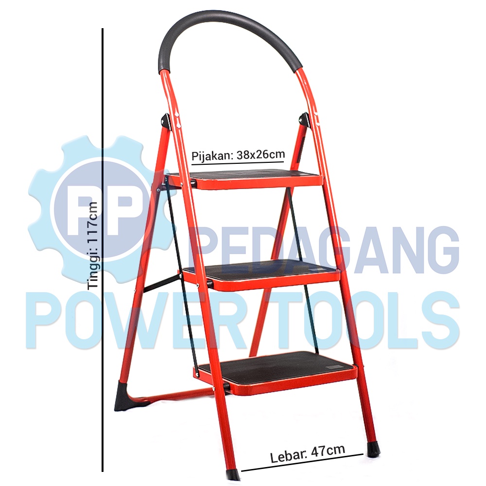 MOLLAR TANGGA LIPAT RUMAH 3 STEP 1.3 METER BESI TINGKAT STEEL LADDER