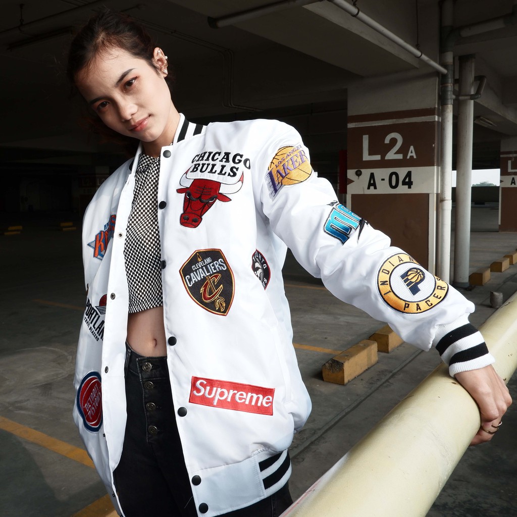 supreme nba varsity jacket