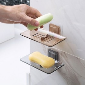 TS Rak Kotak Tempat Sabun Kamar Mandi Gantung Transparan Serbaguna wadah Gantungan sabun portable, Soap Drain Holder Transparan black Korea circle gold green