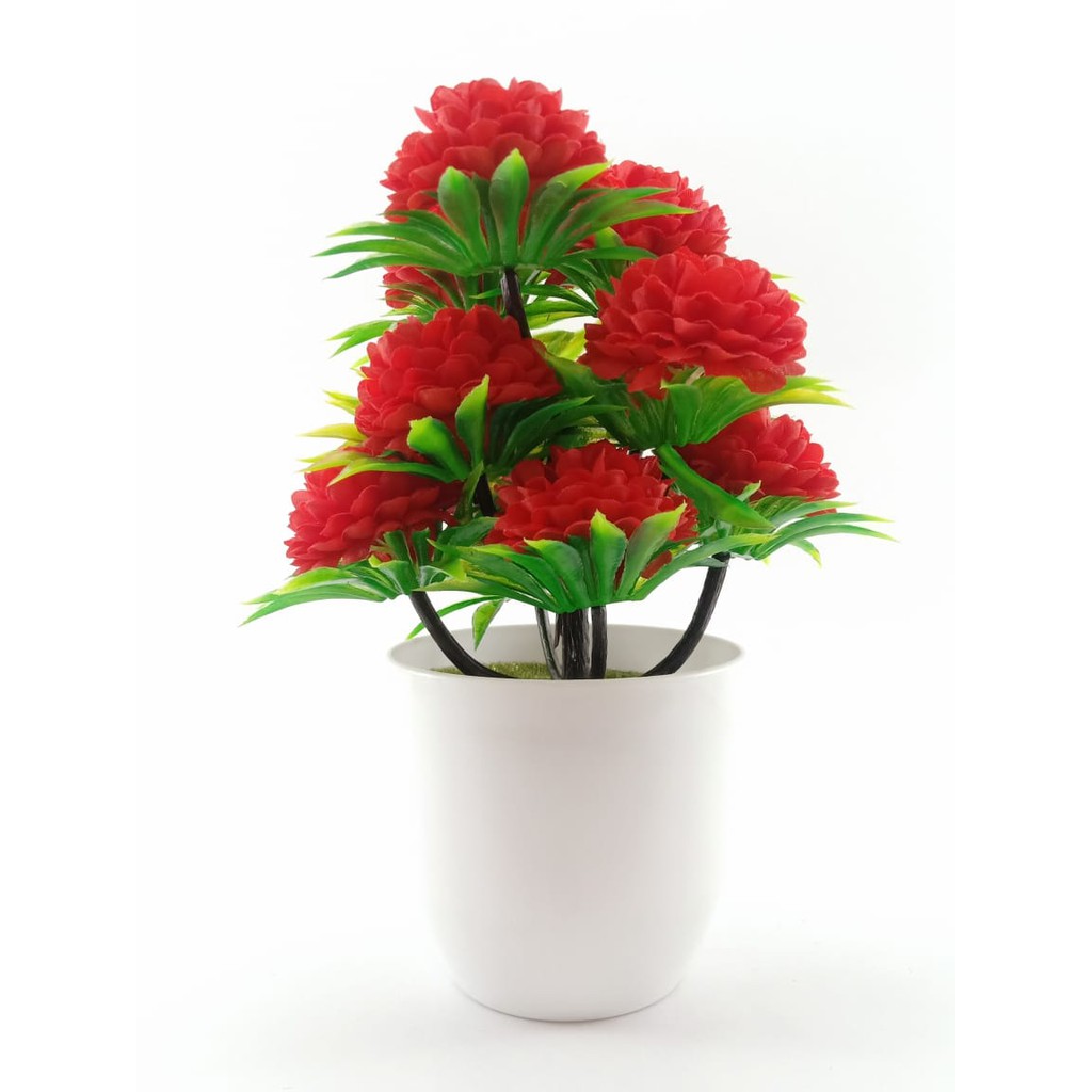 COD BUNGA PLASTIK BUNGA PAJANGAN IMITASI BUNGA ARTIFISIAL BUNGA DANDELION TANAMAN HIAS BP8841-MERAH