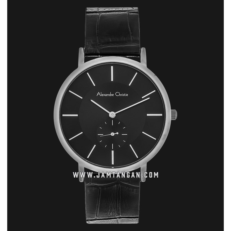 Alexandre Christie AC 8575 MS LSSBA Men Black Dial Black Leather Strap