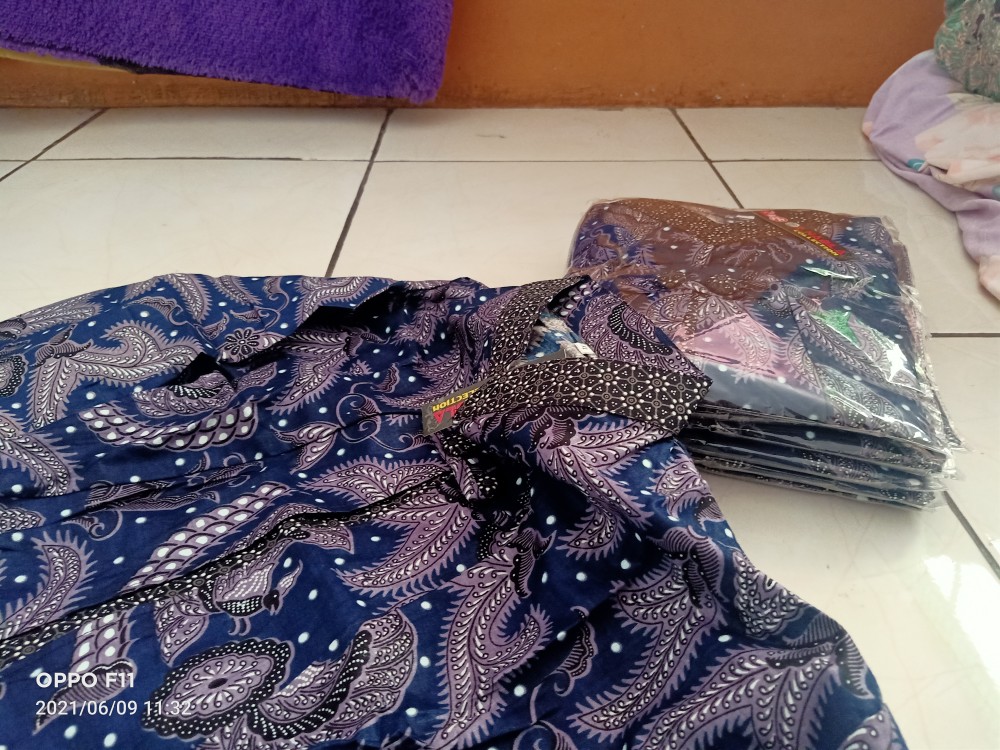 Baju Atasan Blouse Batik Wanita Cewek Muslim Couple Lengan Panjang Modern Kekinian Terbaru Nbl01