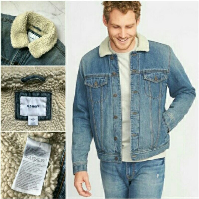 JAKET DENIM SHERPA LINED ON BLUE PRIA