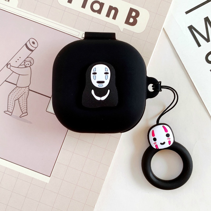 Case Pelindung Earphone Bahan Silikon Motif Kartun Dengan Gantungan Kunci Untuk Samsung Galaxy buds Live / buds pro