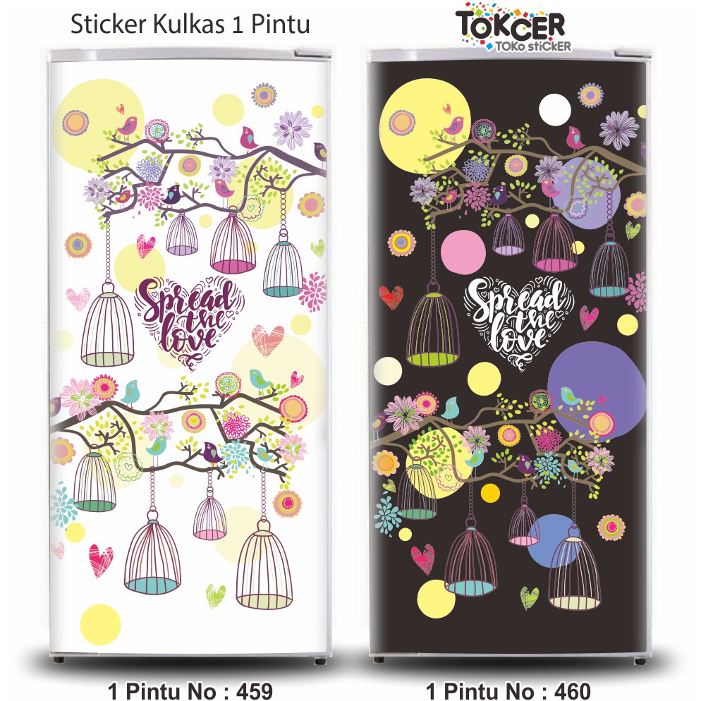 Stiker Kulkas 1 dan 2 Pintu BIRDCAGES