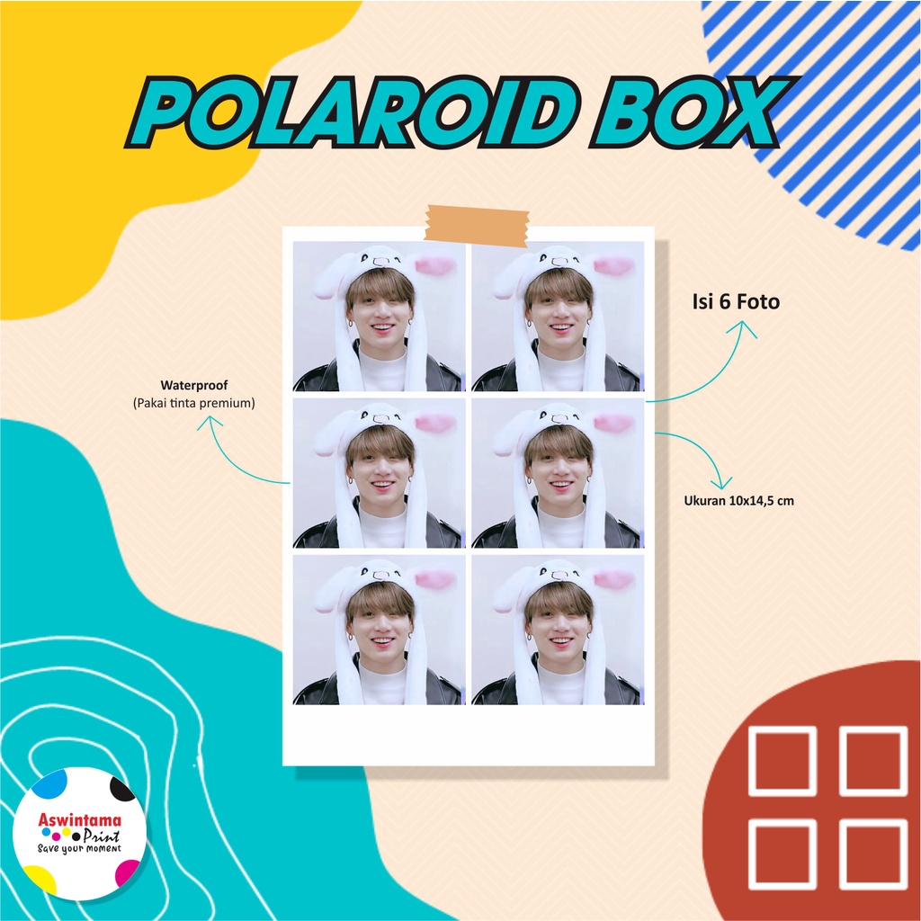 CETAK FOTO POLAROID BOX ISI 6 FOTO