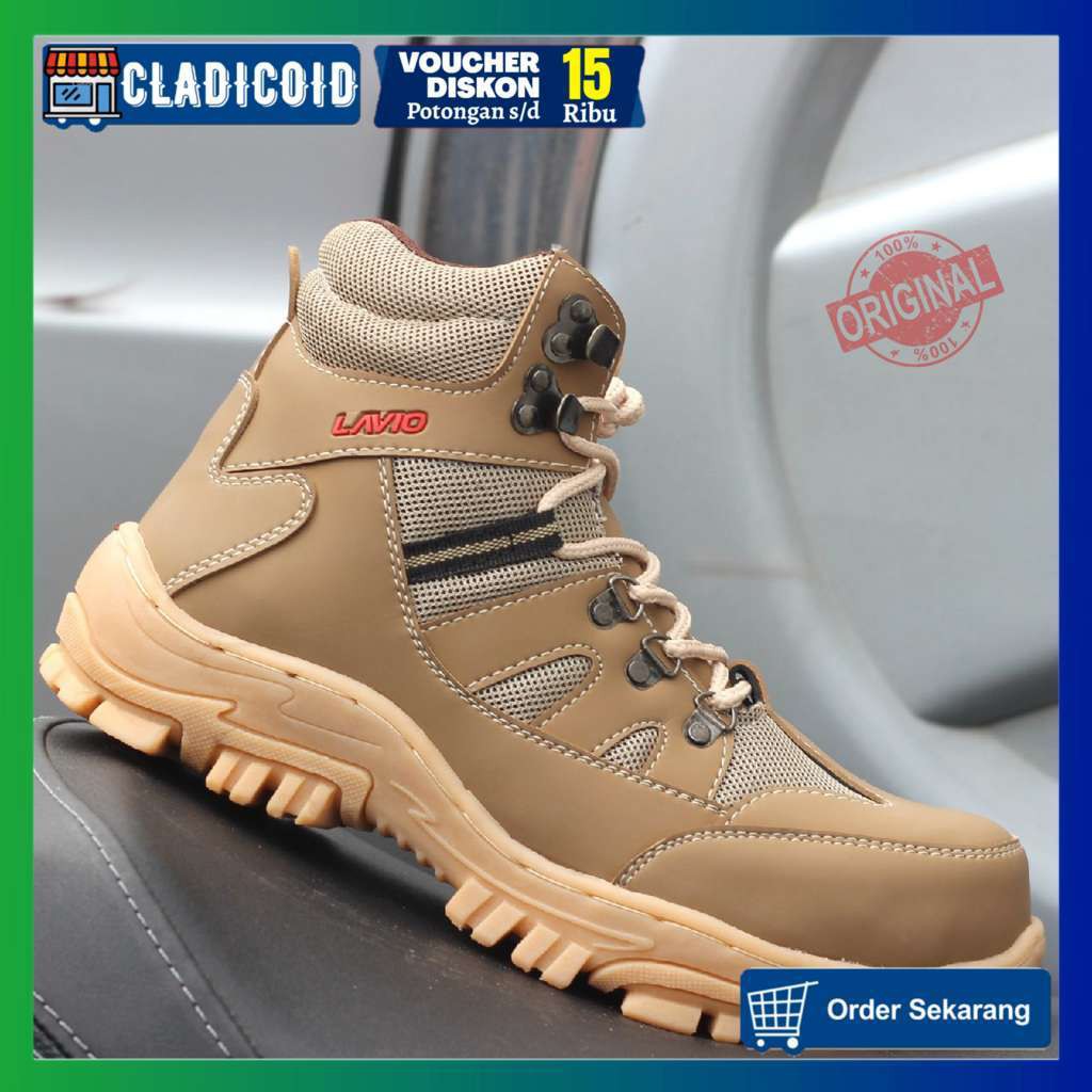 SEPATU BOOTS PRIA LAVIO ARMOR READY 39-43 SAFETY UJUNG BESI KERJA LAPANGAN OUTDOOR GUNUNG LAVIO ARMO