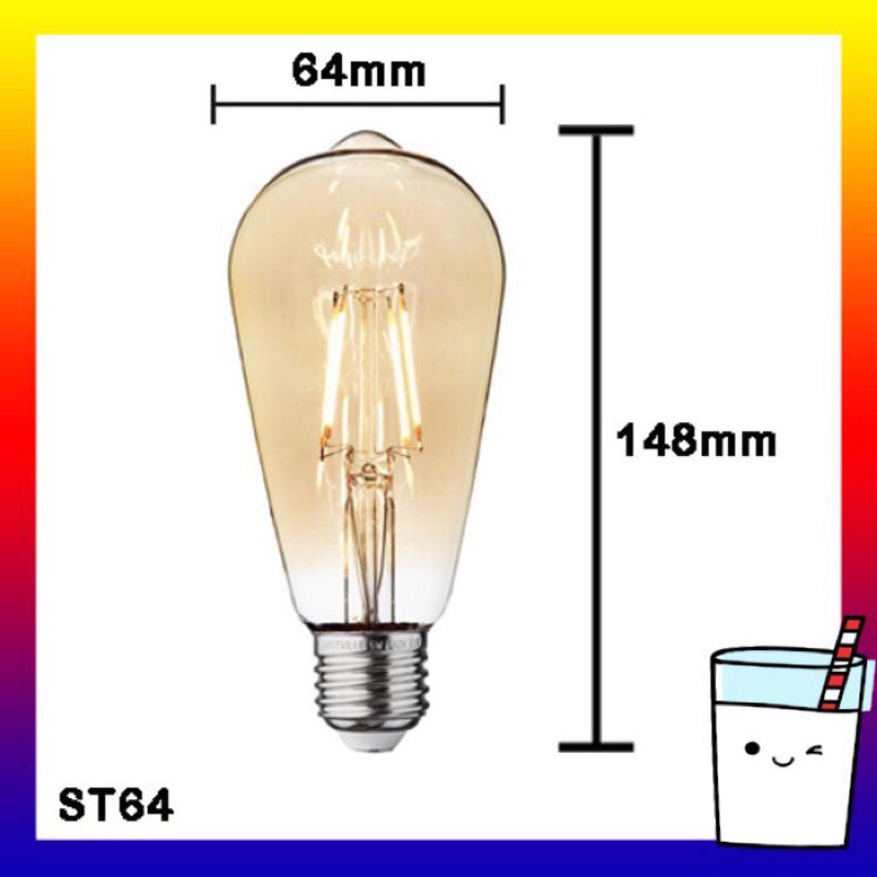 Lampu Filamen cafe Edison ST64/C35/G45/G80  4W /bohlam led e27