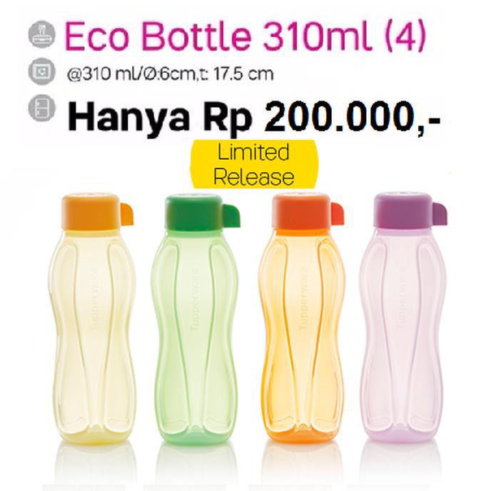 Promo Tupperware Eco Bottle 310ml 300ml Botol Minum tutup putar ulir u Diskon