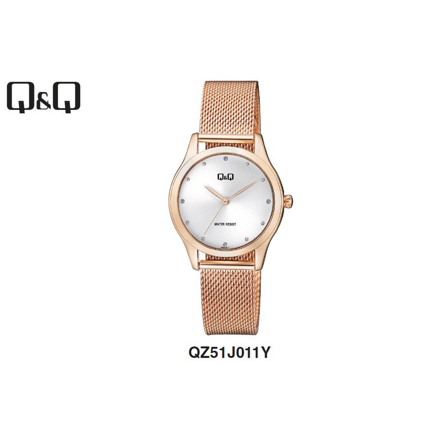 Jam Tangan Wanita Casual Stylist Rantai Stainless Steel Analog Original Q&amp;Q QnQ QQ QZ51 QZ51J Series