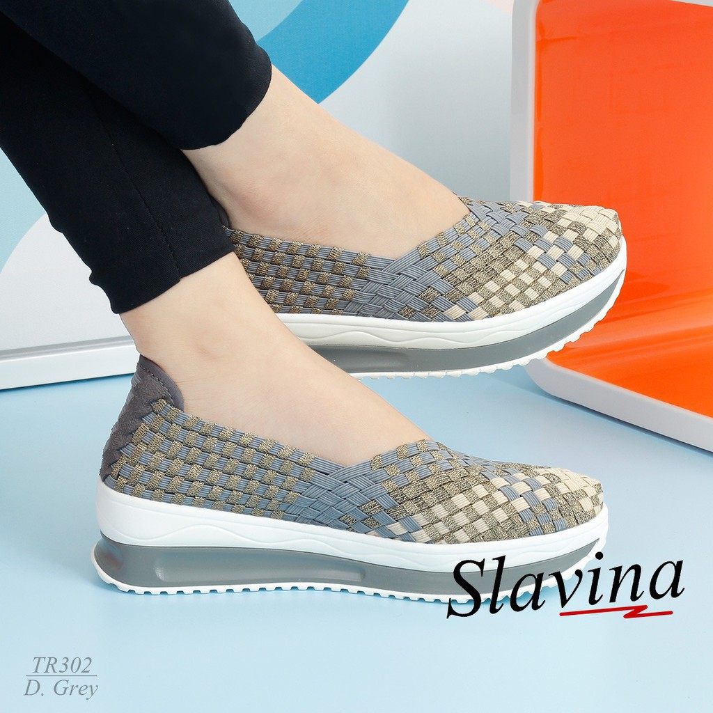 Sepatu Wedges Slavina Serlly Rajut #302 / Wedges Sepatu Rajut Wanita