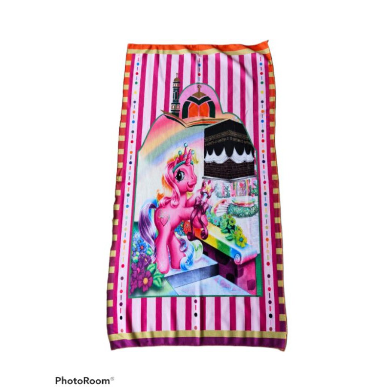 SAJADAH PRINTING ANAK LAKI LAKI DAN PEREMPUAN BISA CUSTOM NAMA-Little pony