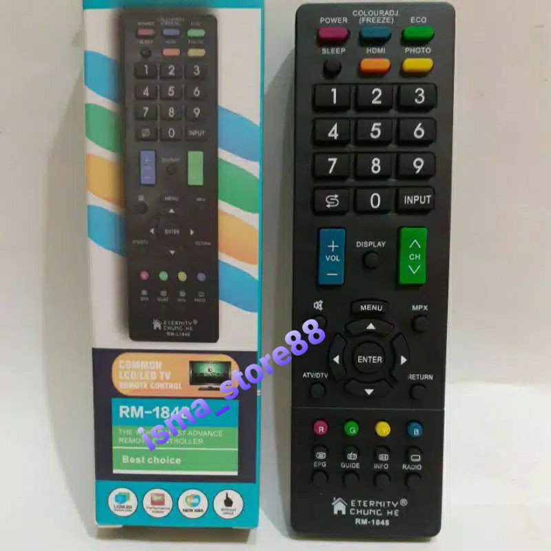 REMOT TV SHARP MULTI CHUNG HE RM-1848 KHUSUS MEREK TV SHARP LCD LED SHARP AQUOS TANPA PROGRAM