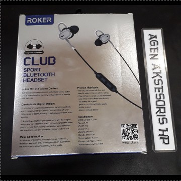 HeadSet Bluetooth ROKER CLUB RB08 Magnetic Handsfree Bluetooth 4.2