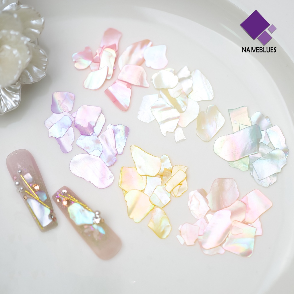 Naiveblue 1 Kotak Ornamen Kerang Laut Ultra Tipis Berkilau Untuk Dekorasi Nail Art