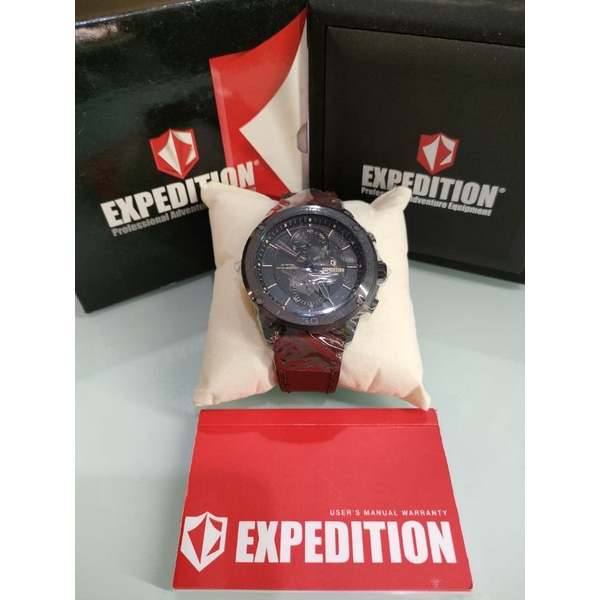 Jam Tangan Pria Expedition E6821 Leather Brown Original